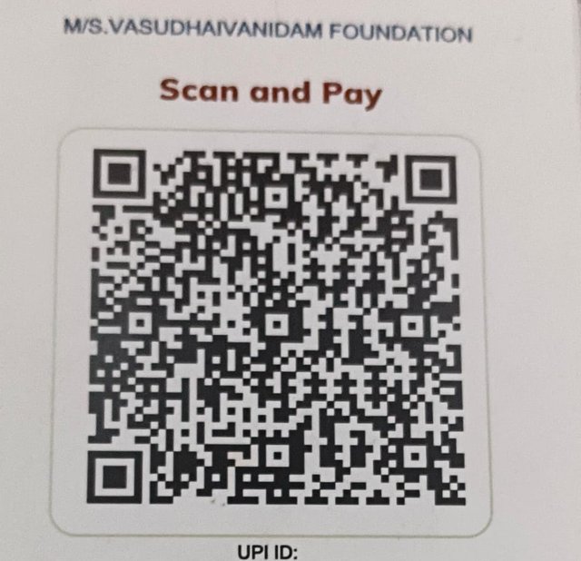 Scan to pay via UPI — MSVASUDHAIVANIDAMFOUNDATION.eazypay@icici